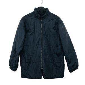 LL Bean Kid's XL Coat Black Softshell Puffer High Neck Full Zip Logo Jacket Flaw